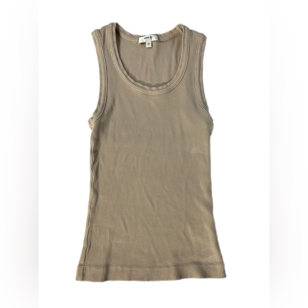 Agolde Poppy Tank Ribbed  XS  Donut - Picture 3 of 8